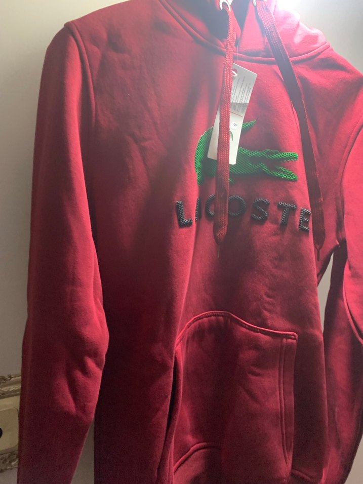 Kırmızı Lacoste Kapüşonlu Sweatshirt - Görsel 2