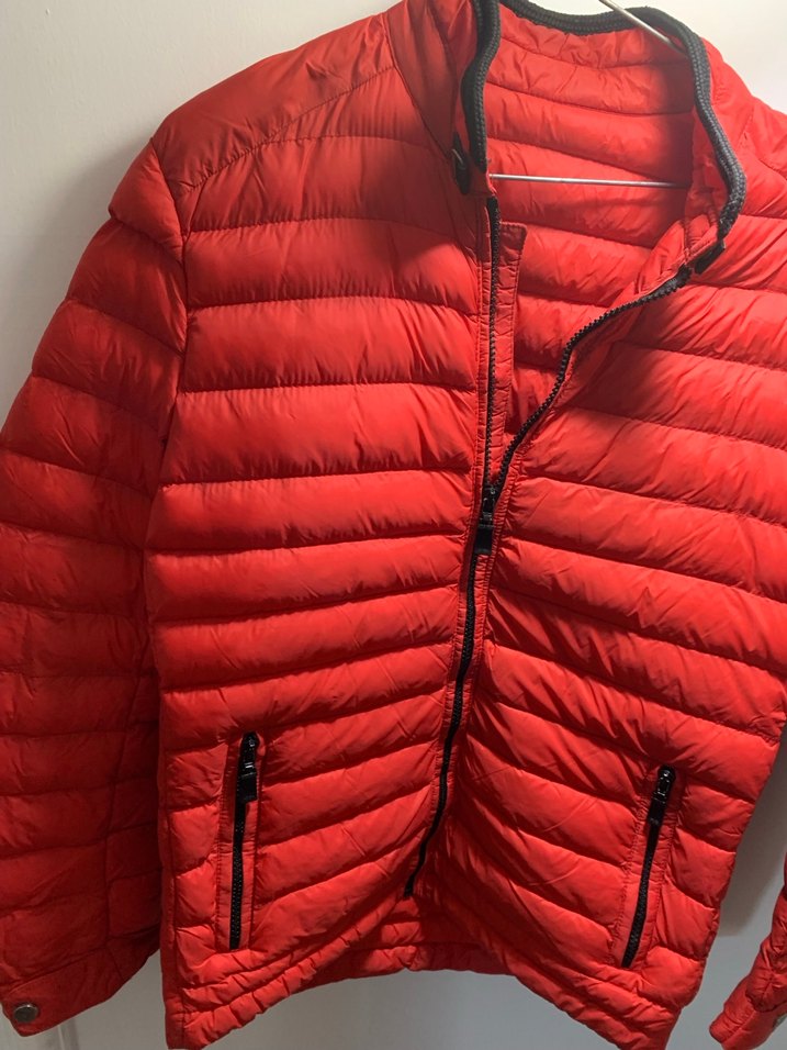 Kırmızı Şişme Mont, Fermuarlı, Normal Boy - Görsel 2