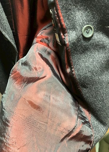 Gri Midi Yün Erkek Kaban - Görsel 7