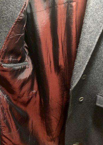 Gri Midi Yün Erkek Kaban - Görsel 6