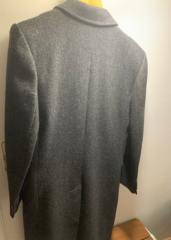 Gri Midi Yün Erkek Kaban - Görsel 9