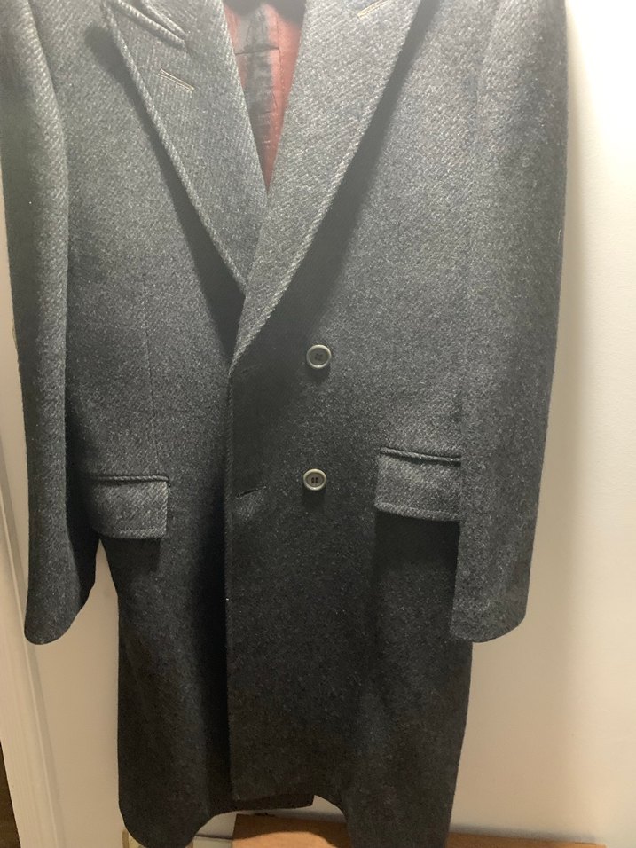 Gri Midi Yün Erkek Kaban - Görsel 3