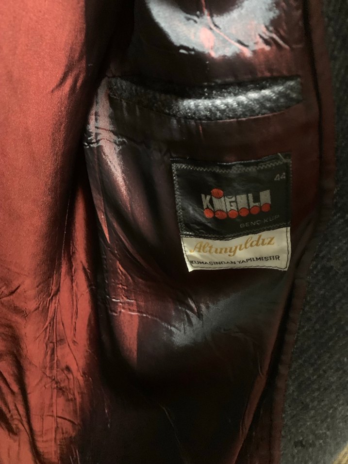 Gri Midi Yün Erkek Kaban - Görsel 5