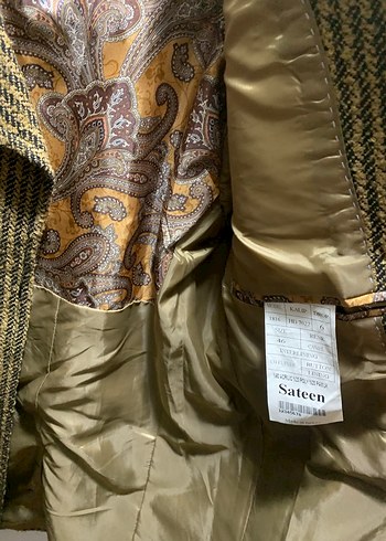 Kahverengi Yün Düğmeli Erkek Kaban - Görsel 6