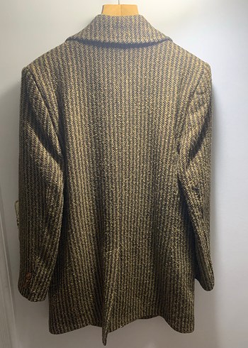 Kahverengi Yün Düğmeli Erkek Kaban - Görsel 8