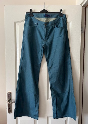 Düğmeli Lacivert Kadın Denim Pantolon