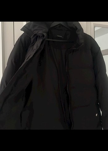 36 Beden Siyah Fermuarlı Kadın Kışlık Mont