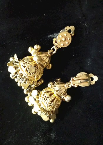 Diğer Altın Renk Mini Boncuklu Vintage Küpe