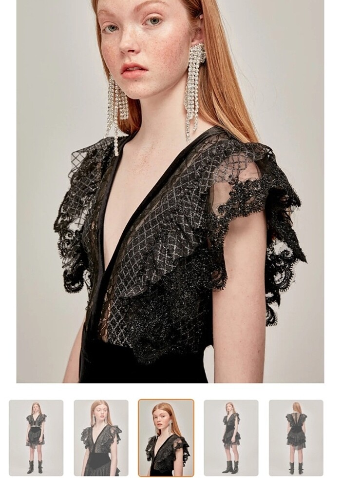 Siyah Dantel detaylı mini abiye ( tuvanam) - Görsel 2