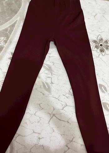 Bordo Parlak Kadın Spor Tayt