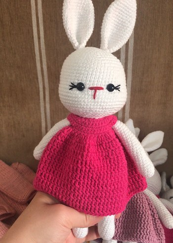 Pembe El Örgüsü Tavşan Oyuncak