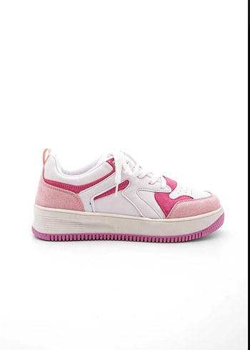 Pembe Bağcıklı Kadın Spor Ayakkabı - Görsel 2