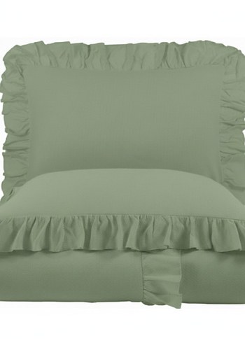 Yeşil Fırfırlı Nevresim Takımı - Görsel 2