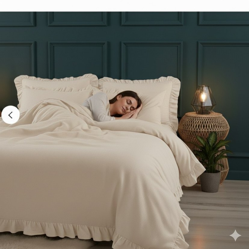 Yeşil Fırfırlı Nevresim Takımı - Görsel 5