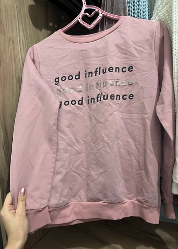 Pembe Baskılı Kadın Sweatshirt - Görsel 2