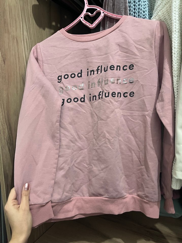 Pembe Baskılı Kadın Sweatshirt - Görsel 2