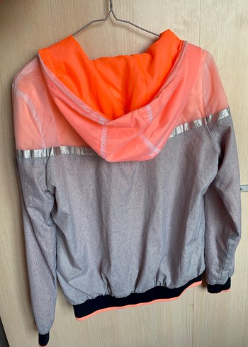 Gri Turuncu Fermuarlı Spor Ceket - Görsel 2