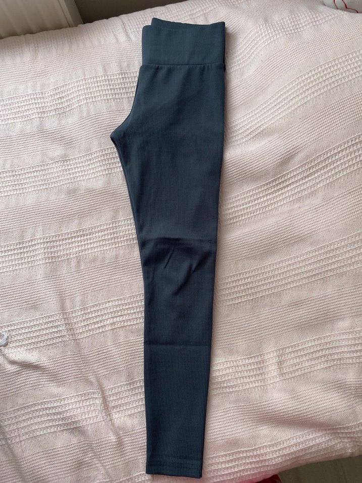 Antrasit Kadın Fitilli Spor Tayt - Görsel 2