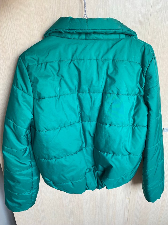 Yeşil Kısa Fermuarlı Kadın Mont - Görsel 2