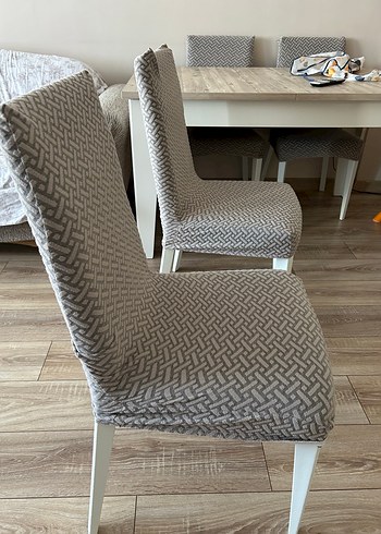 Beden Bej Desenli Modern Sandalye Kılıfı