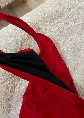 Kırmızı Strappy Kadın Mayo - Görsel 2