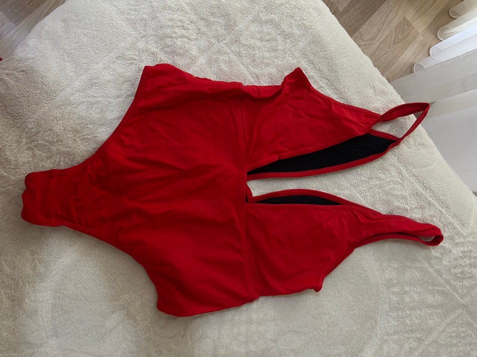 Kırmızı Strappy Kadın Mayo - Görsel 3