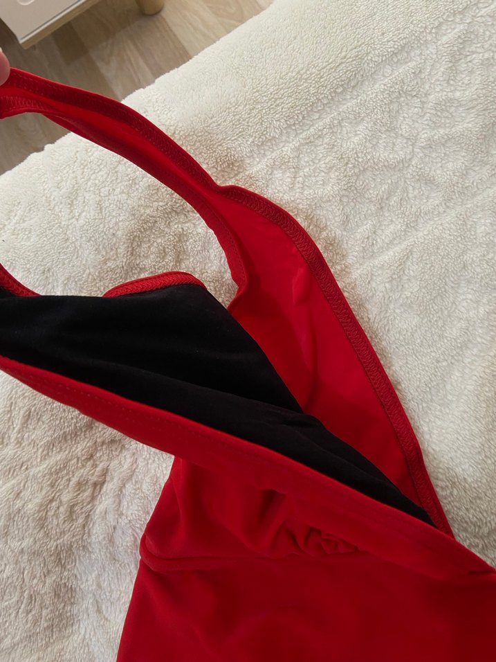 Kırmızı Strappy Kadın Mayo - Görsel 2