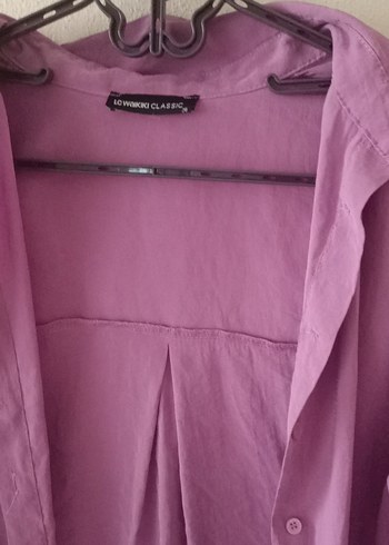 LC Waikiki Mor V Yaka Uzun Kollu Keten Gömlek