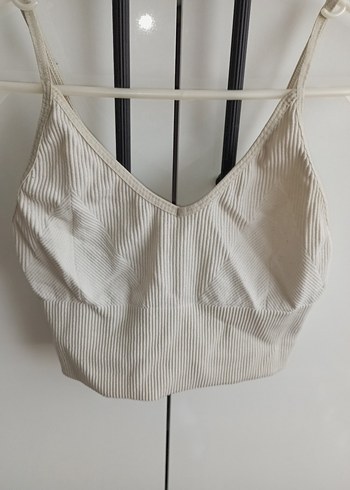 Bej Minimalist Kadın crop