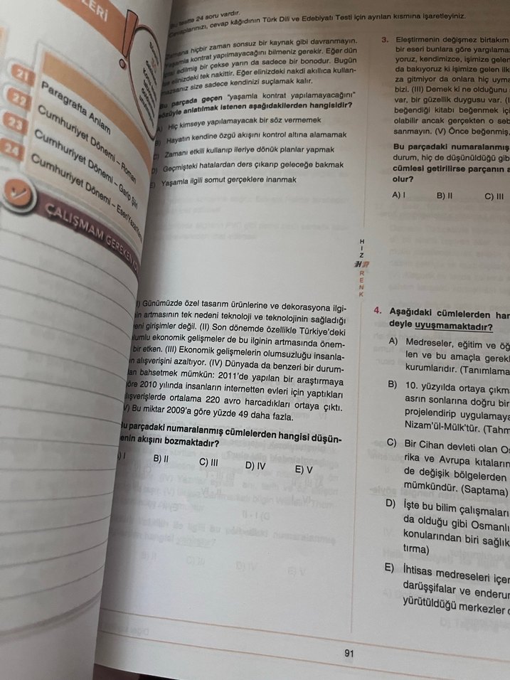 20x24 AYT Türk Dili ve Edebiyatı Denemeleri Kitabı - Görsel 3