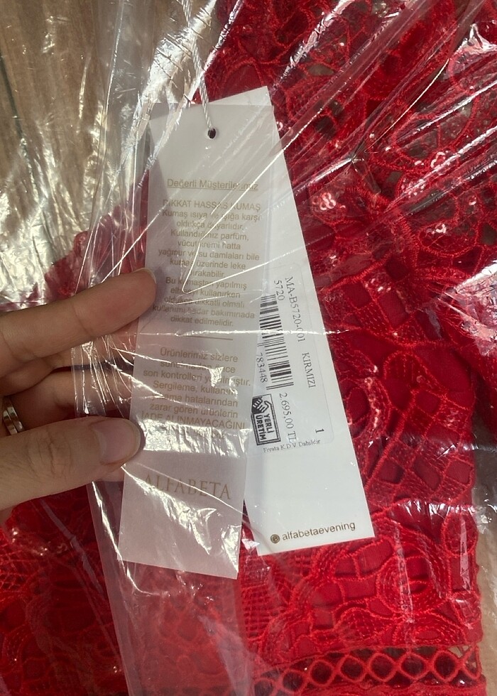 Kırmızı abiye elbise - Görsel 3