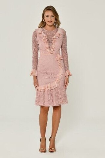 Pembe Midi Abiye