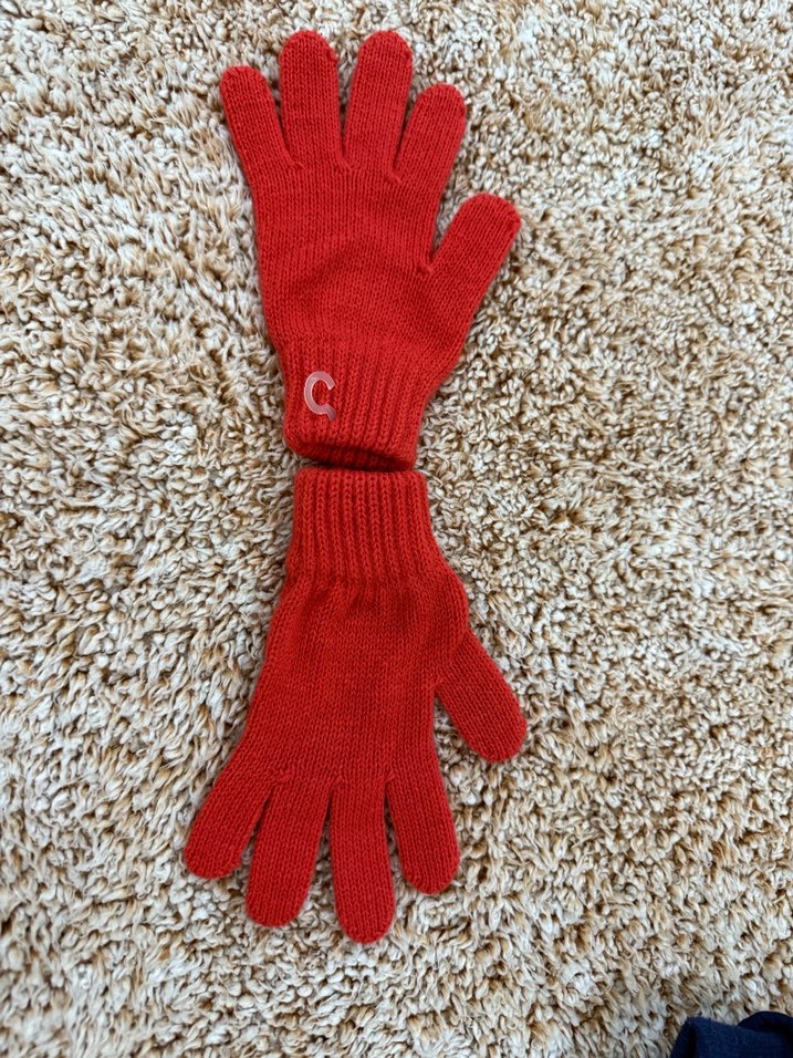 Kız Çocuk Kırmızı Örgü Eldiven - Görsel 2