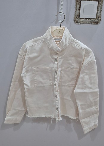 Beyaz Keten Kız Gömlek Uzun Kollu - Görsel 5