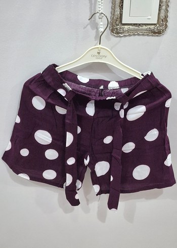 Mor Puantiyeli Kadın Mini Şort - Görsel 2