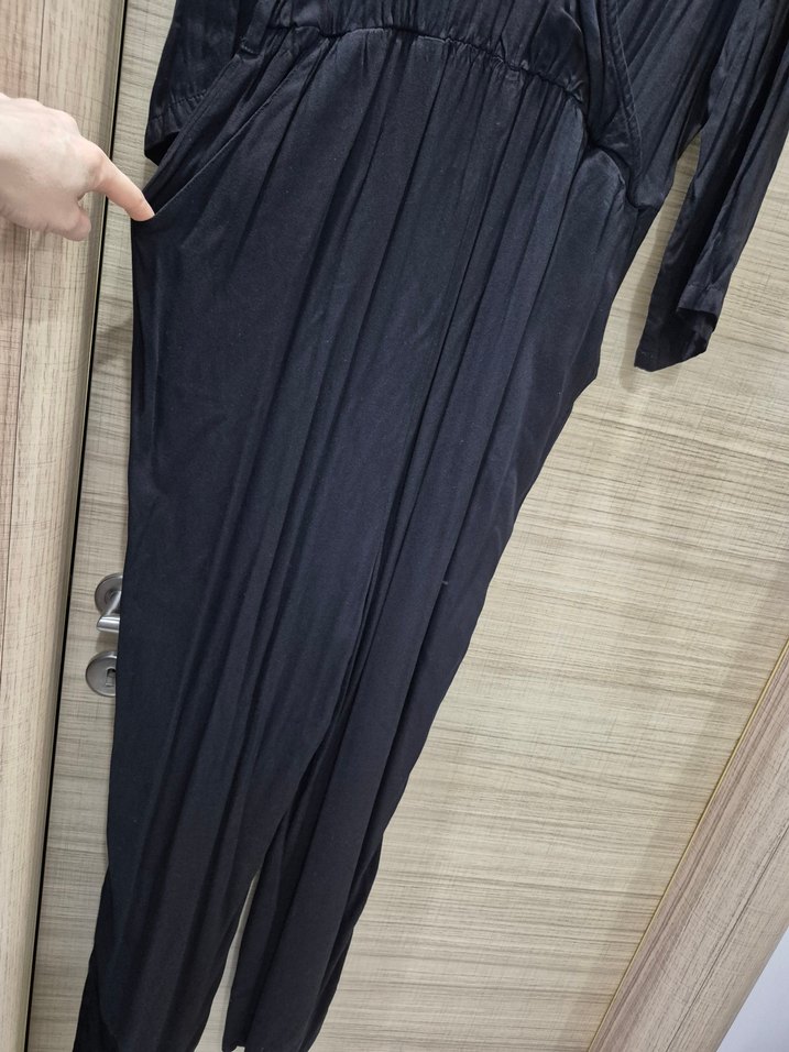 Siyah Uzun Kollu Hamile Tulum - Görsel 3