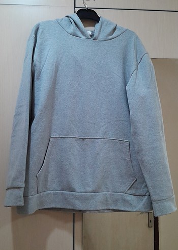 Gri Kadın Kapüşonlu Sweatshirt