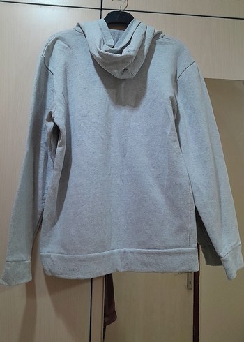 Diğer Gri Baskılı Kapüşonlu Kadın Sweatshirt