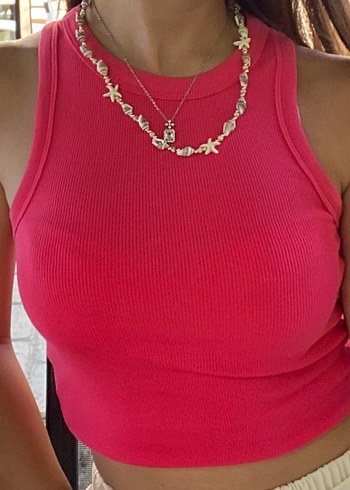 Pembe Yüksek Yakalı Atlet