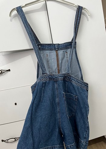 Diğer Kadın Mavi Denim Askılı Midi Tulum