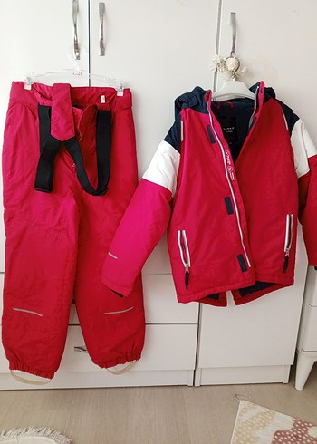 Kırmızı Çocuk Kayak Takımı, Regular Fit, Velcro