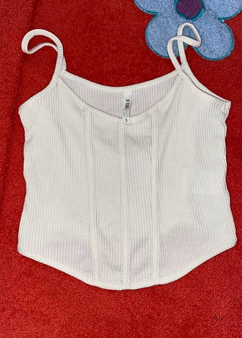 Kadın Beyaz Korse Crop Top