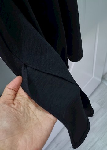 Diğer Düğmeli Siyah Uzun Kadın Yazlık Elbise
