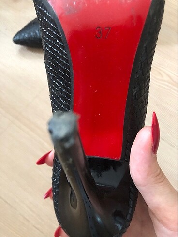 37 Beden siyah Renk Siyah Deri Stiletto Topuklu Ayakkabı