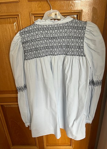 Nakışlı Bohem Uzun Kollu Keten Gömlek - Görsel 2