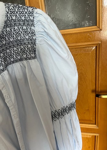 Nakışlı Bohem Uzun Kollu Keten Gömlek - Görsel 3