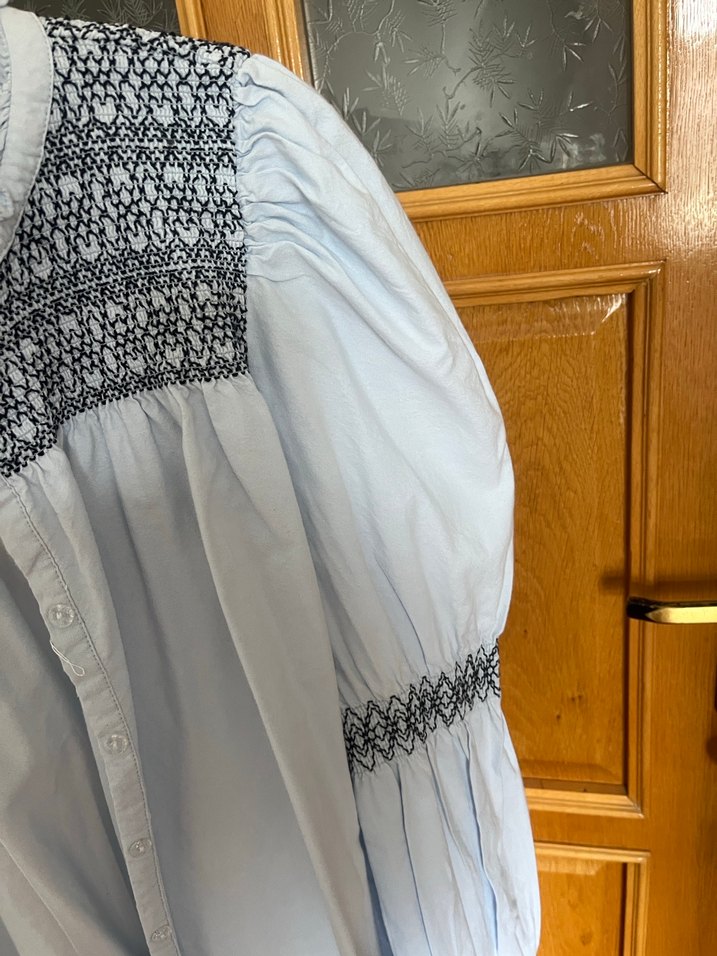 Nakışlı Bohem Uzun Kollu Keten Gömlek - Görsel 3