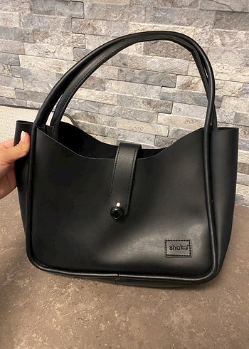 Siyah Minimalist Kadın Deri Çanta