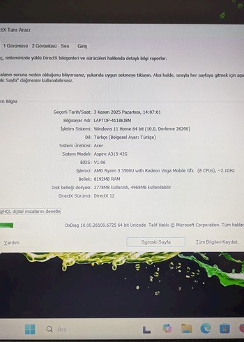 TEMİZ ACER ASPİRE A315 42G/RYZEN 5/8GB/512GB M2/2+2 4GB EKRAN K. - Görsel 8