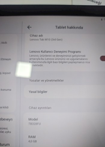 SIFIR EKRAN LENOVO TAB M10 3.GEN/4GB/64GB/BATARYA İYİ DURUMDA - Görsel 6